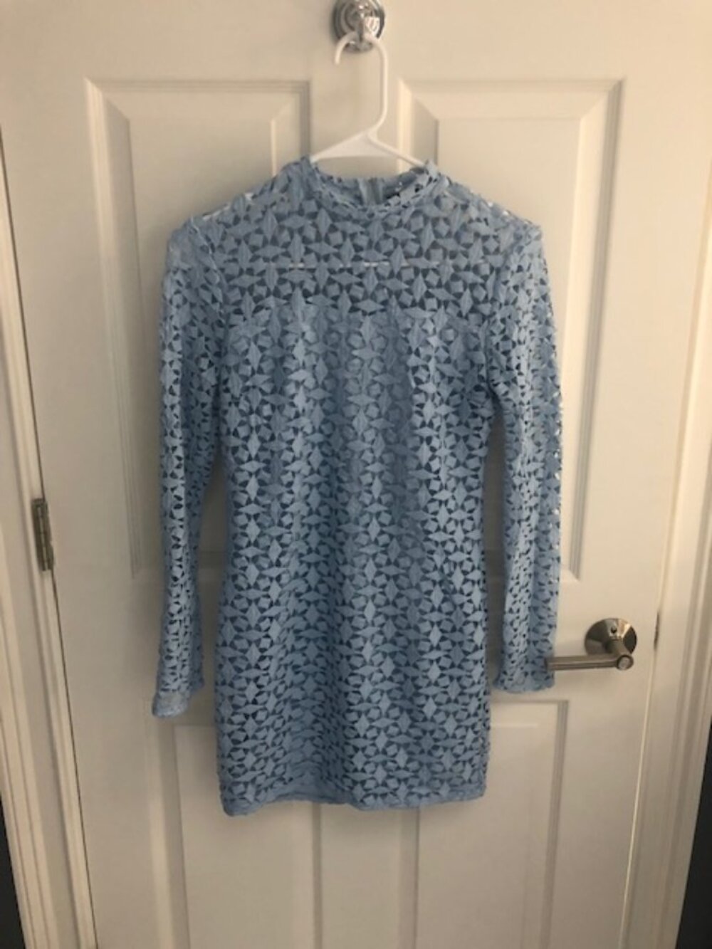 Aqua brand blue lace cutout minidress size XS